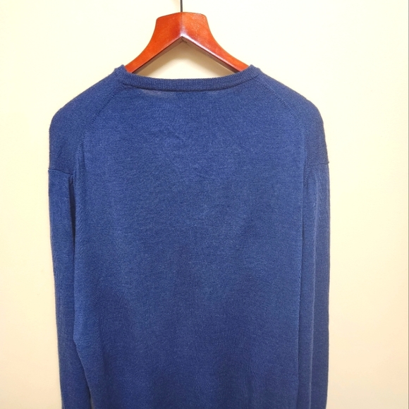 Sergio Barone Pure Merino Wool Blue Crew Neck Pull Over Sweater XXL - Picture 2 of 4
